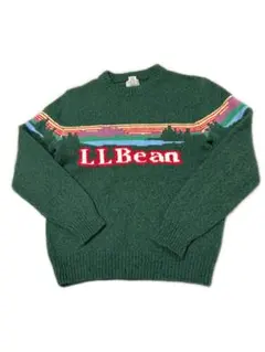 90s L.L.BEAN WOOLニット センターロゴ