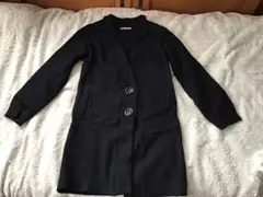 ロングコート ニットカーディガン BABYLONE ネイビー M 38号