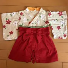 花柄袖付き着物スタイル 60サイズ