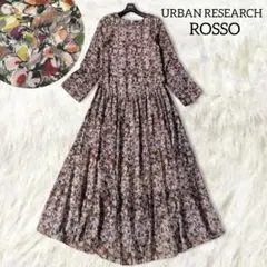 美品 アーバンリサーチ ロッソ 花柄 ロングワンピース ゆったり ピンク 総柄