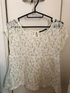 ワンウェイ トップス 白 レース レディース 夏