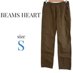 ビームスハート【S】ストレートデニム カジュアルパンツ 無地 カーキ シンプル