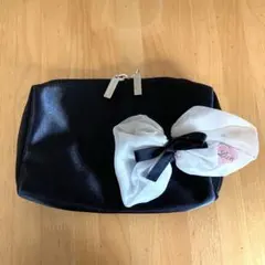 リボン付き黒ポーチ週末セール