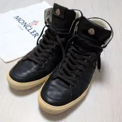 モンクレール ブラック レザー ハイカット スニーカー モンクレール メンズ スニーカー MONCLER ブランド シューズ 靴