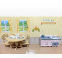 シルバニアファミリー　キッチン＆ダイニング＆パンケーキのセット