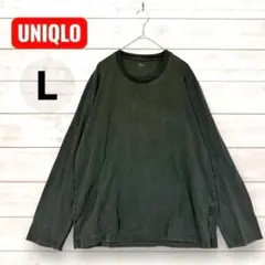 UNIQLO ユニクロ　長袖 ソフトタッチクルーネックT L カーキ