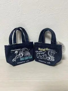 【新品未使用】トイ・ストーリー ミニミニトートバッグ（デニム風）2個セット③