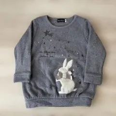 【週末限定100円割引！】BeBe ウサギ刺繍付きグレートレーナー 90cm