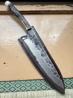 青紙2号 クラッド 万能包丁 鹿角柄 165㎜ G9428 月光作 1点物 - メルカリ