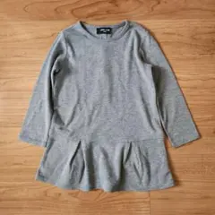 COMME CA ISM グレー 長袖 ワンピース 後ろジッパー付き