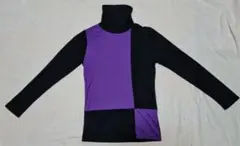 【美品】MARY QUANT 紫×黒のタートルネック 長袖トップス（Mサイズ）のサムネイル