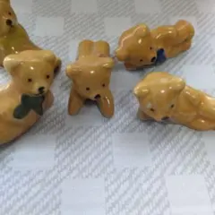 陶器製クマの箸置きセット（5個）飾りにも、玄関にも