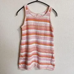 ジェシカシンプソン ニット ボーダー S 桃 白 橙 綿 リゾート