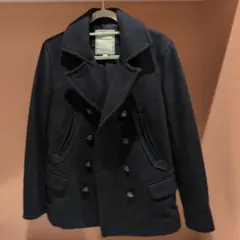 NANO UNIVERSE ブラック ダブルブレスト ピーコート S