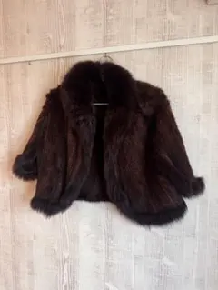 ダークブラウン ファーショートジャケット