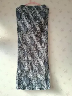 BatikバティックPlisket(プリーツ)ロングスカートシルバー
