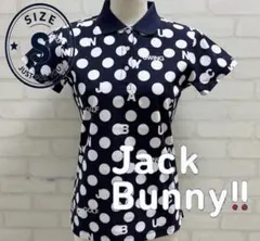★美品★Jack Bunny!! ゴルフウェア ポロシャツ ドット柄 ネイビーのサムネイル