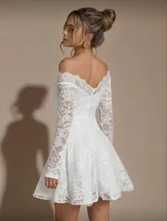 【新品】※値下げ中　オフショルダー ホワイト ミニドレス