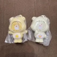 ケアベア　フォトフレームマスコット　黄色　白色