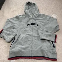 Tommy グレー ジップアップパーカー 平成レトロ