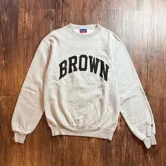 【古着】Champion カレッジロゴ スウェット グレー クルーネック S