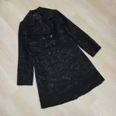 【KRYDDERI 】ブラック ダブルブレスト ロングコート