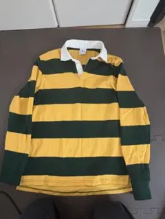 ZARAラガーシャツ 緑と黄色のストライプ