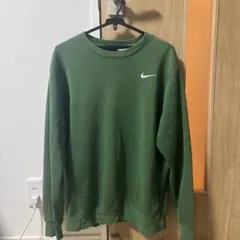NIKE スウェット トレーナー ワンポイント 刺繍ロゴ グリーン M