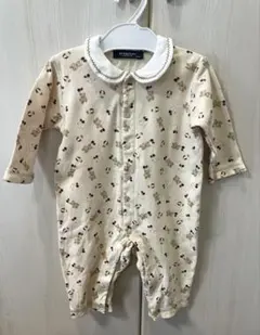 バーバリー　襟付きベビーロンパース　ベア　70センチ　クリーム