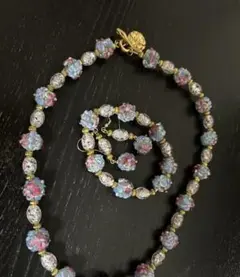 ビンテージ風 花モチーフ ネックレス セット