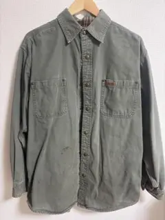 Carhartt M グレー ワークシャツ 長袖シャツ 生地厚め