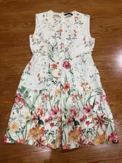 ZARA WOMAN 花柄ノースリーブワンピース M