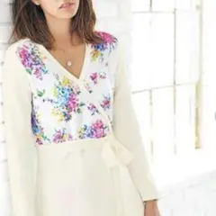 チェスティ フラワープリントカシュクールワンピース 0