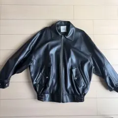 レザージャケット・ブルゾン/FREE/フェイクレザー/BLK/無地