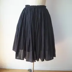 URBAN RESEARCH DOORS コットン ギャザースカート ネイビーのサムネイル