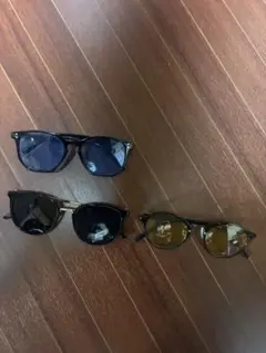 サングラス 3点セット ブラック/ブルー