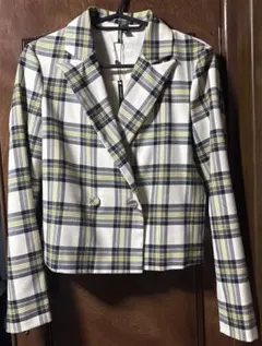 TOPSHOP チェック柄 テーラードジャケット 34 クロップド
