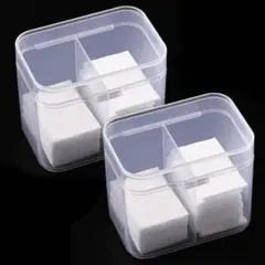 ❤️ラスト１点❤️蓋付きコットンケース 綿棒入れ 2個セット 透明