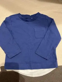 ネイビー 長袖Tシャツ 90cm ポケット付き