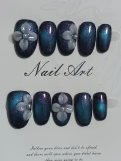 A3グラデーションネイルチップ 花モチーフSサイズ10個セット