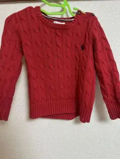 Ralph Lauren 赤 ケーブルニットセーター 24M ニット