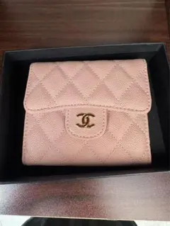CHANEL ピンク キルティング 三つ折り財布 - メルカリ