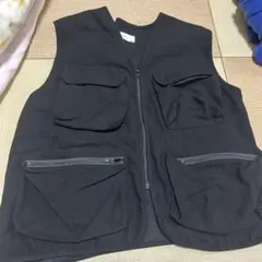 ブラックジッパーベスト 4ポケット