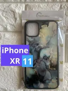 美品未使用品 螺鈿アート 天然貝 iPhoneケース マーブルデザインXR 11