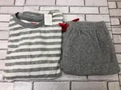 41）HANESヘインズ ウィメンズ ラウンジウェアセット グレー/ホワイト Lのサムネイル