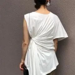MM6 アシンメトリースリーブBACK DRAPE TEE　メゾンマルジェラのサムネイル
