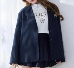 NICE CLAUPブローチ付きレースアップテーラードジャケット
