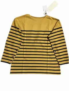 ⭐️新品タグ付⭐️神戸レタス ボーダーTシャツ マスタード 七分袖ボタン 上品