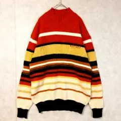 ​【激レア】90s KENZO GOLF 立体 3D ボーダー ニット シルク混のサムネイル