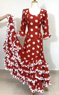 フラメンコ　ファルダ　パルパデオ　ベージュ　カーキ　新品　未使用　スカート 練習用ファルダParpadeo うすいグレー - フラメンコ衣装のマン